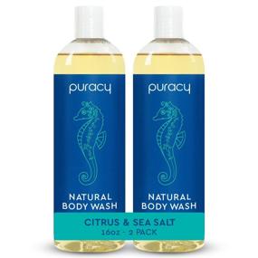 img 4 attached to Puracy Natural Body Wash – Цитрус и морская соль – Увлажняющий гель для душа для сухой и чувствительной кожи - Сульфат-бесплатное мыло для мягкой, гладкой кожи