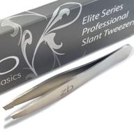 🔪 zizzili basics elite series slant tweezers - high-quality surgical grade stainless steel for professional use (with satin finish) logo