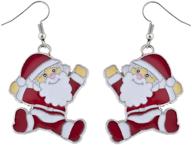 🎅 lux accessories festive holiday christmas xmas dancing santa drop earrings for a joyful season logo