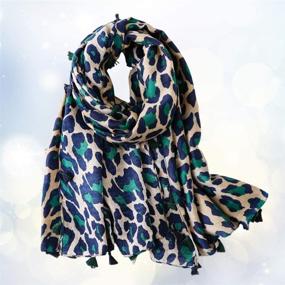 img 2 attached to FENICAL Leopard Scarf Animal Cotton