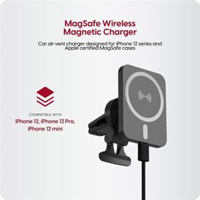 img 3 attached to 🔌 TALK WORKS Magnetic Vent Car Mount Charger for iPhone 12, 13 - Fast Charging & Compatible with MagSafe Cases - Wireless Charger & Air Vent Phone Holder