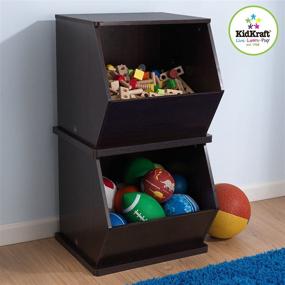 img 2 attached to 🧸 KidKraft Espresso Single Storage Unit - Wooden Toy Organizing Furniture for Children, Ideal Gift for Ages 3+