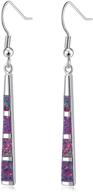 💎 stunning cinily dangle earrings: opal drop earrings for women - silver/gold plated dangle bar earrings with gems - perfect opal jewelry, 2 1/8 logo