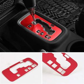 img 3 attached to 🚙 Enhance Your Jeep Wrangler's Style & Protection: E-cowlboy Trim Gear Frame Cover Gear Shift Box Cover (Red, 2012~2018)