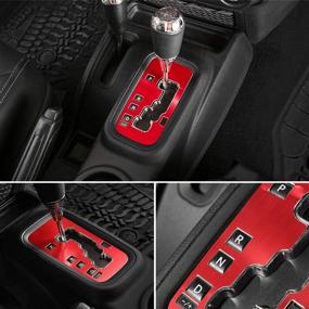 img 4 attached to 🚙 Enhance Your Jeep Wrangler's Style & Protection: E-cowlboy Trim Gear Frame Cover Gear Shift Box Cover (Red, 2012~2018)