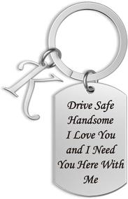 img 4 attached to 🔑 Personalized Keychain Initials: Perfect Valentines Gift for Husband, Boyfriend, or Boys - Trendy Jewelry and Pendants