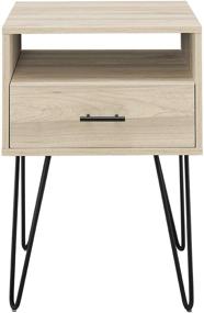 img 1 attached to 🪑 Walker Edison Modern 1-Drawer Birch Accent Table: Small End Table with Storage for Living Room