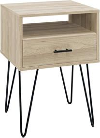 img 2 attached to 🪑 Walker Edison Modern 1-Drawer Birch Accent Table: Small End Table with Storage for Living Room