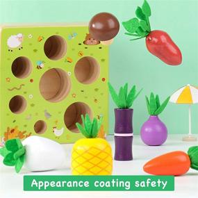 img 3 attached to 🧩 SEAMEW Montessori Wooden Shape Sorting Puzzle - Happy Farm Theme - Developmental Toys for Boys and Girls - Ideal 1-3 Year Old Birthday Gifts and Early Learning