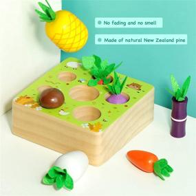 img 1 attached to 🧩 SEAMEW Montessori Wooden Shape Sorting Puzzle - Happy Farm Theme - Developmental Toys for Boys and Girls - Ideal 1-3 Year Old Birthday Gifts and Early Learning