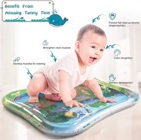 img 3 attached to Alphabet Dinosaur Water Mat for 3-12 Month Babies - Educational Play Mat for Early Development