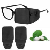 👁️ large silk eye patches for adults and kids glasses - 2 pack, ideal for amblyopia and lazy eye treatment in children and adults (black) logo