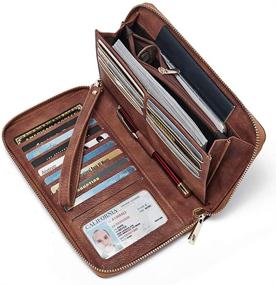 img 4 attached to Wallet Leather Designer Organizer Wristlet