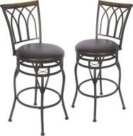 🪑 set of 2 bar stools - 360 degree swivel, 30" seat height, adjustable for kitchen, living room, pub, and bistro - ks902p logo