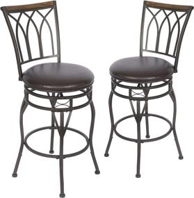 img 4 attached to 🪑 Set of 2 Bar Stools - 360 Degree Swivel, 30" Seat Height, Adjustable for Kitchen, Living Room, Pub, and Bistro - KS902P