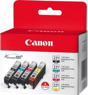🖨️ canon cli-221 four color pack: compatible with mp980, mp560, mp620, mp640, mp990, mx860, mx870, ip4600, ip3600, and ip4700 logo