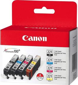 img 1 attached to 🖨️ Canon CLI-221 Four Color Pack: Compatible with MP980, MP560, MP620, MP640, MP990, MX860, MX870, iP4600, iP3600, and iP4700