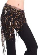 💃 lauthen.s women belly dance hip scarf: sparkling sequin tassels and ethnic triangle tribal design for a captivating waist chain skirt logo