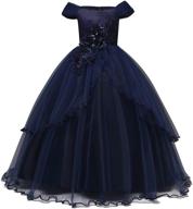 stylish nnjxd embroidery strapless shoulder princess girls' clothing – perfect for fashionable princesses! logo