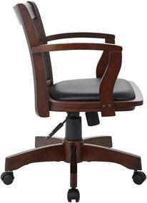 img 2 attached to 🪑 OSP Home Furnishings Deluxe Wood Banker's Desk Chair: Padded Seat, Espresso Finish, Black Vinyl - Stylish Comfort for Your Office Space