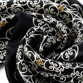 img 1 attached to Black and White Men's Charmeuse Satin Scarf: Stylish Accessory for Better SEO