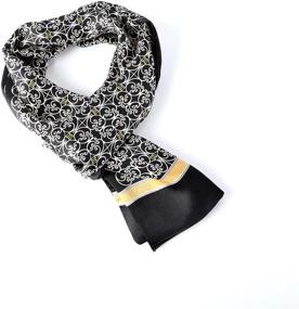 img 3 attached to Black and White Men's Charmeuse Satin Scarf: Stylish Accessory for Better SEO