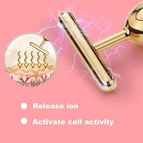 img 2 attached to 🌟 Revitalize and Rejuvenate with the 2-in-1 Electric Face Massager Roller: Golden Facial 3D Roller and T Shape Arm Eye Nose Massager Skin Care Tools