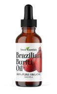 🌿 premium 100% organic buriti (aguaje) fruit oil from brazil - 2oz glass bottle with dropper, cold-pressed for natural moisturizing of skin, hair, and face by sweet essentials logo