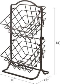 img 2 attached to 🍎 Jucoan 2-Tier Metal Wire Hanging Baskets: Organize Your Kitchen Counter with a Stylish Fruit and Vegetable Storage Solution in Black