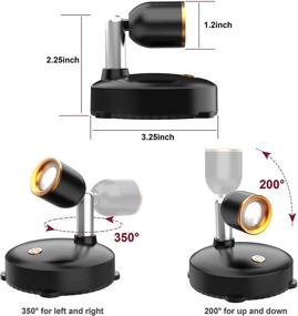 img 3 attached to 💡 2-Pack Battery Operated Wireless Spotlights, LED Picture & Accent Lights with Rotatable Head for Bedroom, Paintings, Dartboard (Black+Silver) - Shineled