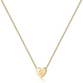 img 4 attached to Gold Initial Heart Necklace Thanksgiving