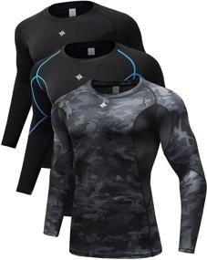 img 4 attached to 👕 Men's Active Clothing: Milin Naco Baselayer Compression Shirts - Black, Size M