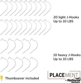 img 3 attached to Нац иональная фурнитура N260-116 J-крюк: легкий крюк для картин, 3 простых шага, не требуется инструментов
