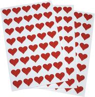 ❤️ 200 pack of royal green glitter red heart stickers: ideal for invitations, favors, and crafts; perfect envelope seals logo