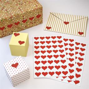 img 1 attached to ❤️ 200 Pack of Royal Green Glitter Red Heart Stickers: Ideal for Invitations, Favors, and Crafts; Perfect Envelope Seals