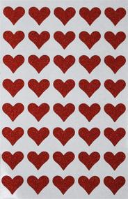 img 2 attached to ❤️ 200 Pack of Royal Green Glitter Red Heart Stickers: Ideal for Invitations, Favors, and Crafts; Perfect Envelope Seals