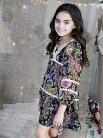 img 2 attached to 👗 Ombre Sequins Yoke Long Sleeve Dress for Big Tween Girls - Truly Me