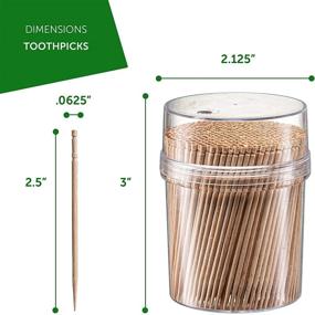 img 3 attached to 2000-Piece Pack of Reusable Wooden Toothpicks in a Sturdy Container - Smooth Finish, Ornate Handle Cocktail Picks for Appetizers and More