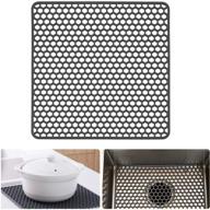 🧽 grey silicone sink mat: heat resistant, folding & non-slip protector for farmhouse stainless steel porcelain sinks, 13.5 x 13.5'' логотип