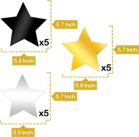 img 1 attached to 🌟 Pack of 30 Black, Gold, and Silver Star Hanging Swirls - No DIY, Party Decorations for Black and Gold Party, Hollywood Theme, Happy New Year 2022, NYE Decor