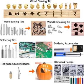 img 2 attached to 🔥 Uolor 54Pcs 2-in-1 Pyrography Wood Burning Kit: Adjustable Temperature Woodburning Pen with Soldering Iron Accessories, Embossing/Carving/Soldering Tips