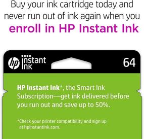 img 1 attached to Original HP 64 Black/Tri-color Ink Cartridges (2-pack) | Compatible with HP ENVY Photo 6200, 7100, 7800 Series | Eligible for Instant Ink | X4D92AN