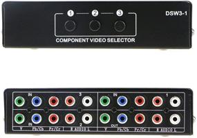 img 2 attached to 🔁 3 In 1 Out Component AV Video Switch Box - Enhance Connectivity and Simplify Multiple Device Setups for Xbox, Wii, PlayStation, DVD Players, and More!
