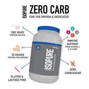 img 3 attached to 🏋️ Isopure Zero Carb, Immune Support with Vitamin C and Zinc, 25g Protein, Keto-Friendly Powder, 100% Whey Protein Isolate, Creamy Vanilla Flavor, 3 Pounds (Packaging May Vary)