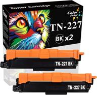 🖨️ 2-pack colorprint compatible black toner cartridge set for brother tn227 tn-227bk tn227bk work with hl-l3210cw l3230cdw l3710cdw l3270cdw dpc-l3550cdw mfc-l3710cw l3750cdw l3770cdw printer logo