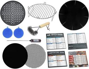 img 4 attached to 🍽️ 13PCS Air Fryer Accessories for Gowise, Power XL, Secura, Farberware, BCP, Cozyna + MORE | Includes Reversible Rack, Grill Tray, Heat Resistant Mats, and Grill Brush