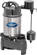 💪 superior pump stainless steel 92571: high-quality 1/2 hp cast iron sump pump with side discharge and tethered float switch logo