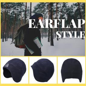 img 2 attached to 🧢 Flammi Men's Cozy Fleece Earflap Hat: Winter Skull Cap Beanie with Ear Covers