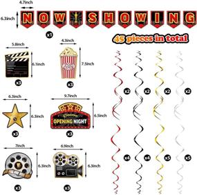 img 3 attached to Погрузитесь в магию: 45-кусковый набор декораций для вечера просмотра фильмов, включающий баннер "Сейчас показывается", свисающие ленты и декорации в стиле кинотеатра, созданный для запоминающихся вечеринок по случаю невестиного вечера и дня рождения с киноателье в качестве фона.