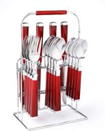 🍴 stylish and durable cambridge silversmiths temptation red 16-piece flatware set rack: elevate your dining experience logo